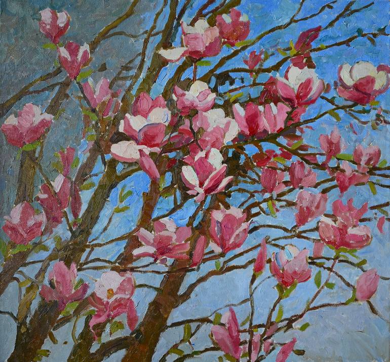 Magnolia Painting by Anastasia Nesterova | Saatchi Art