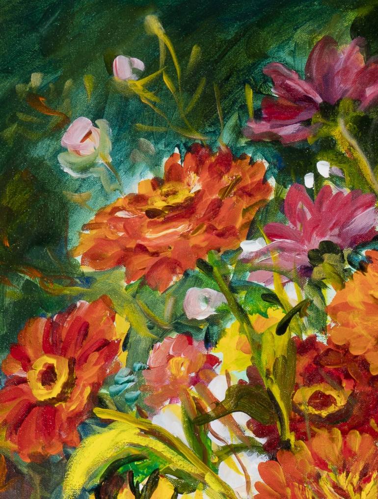 Original Impressionism Floral Painting by Ingrid Dohm