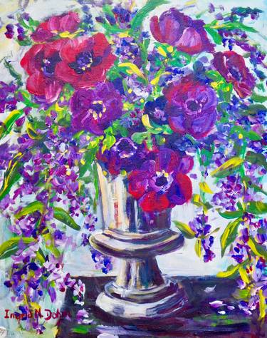 Original Expressionism Floral Paintings by Ingrid Dohm