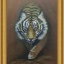 Burning Bright, tiger in gold frame for visualiztion