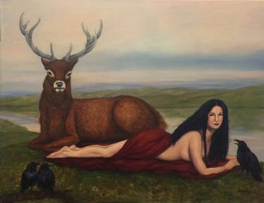 Original Figurative Classical mythology Painting by Jane Moore