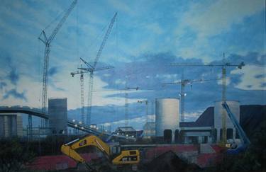 Original Documentary Architecture Paintings by Gerda Hamm