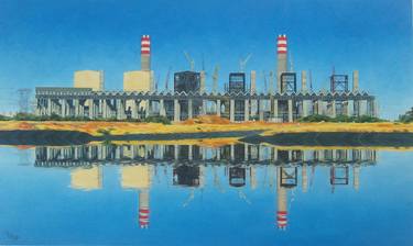 Original Documentary Architecture Paintings by Gerda Hamm