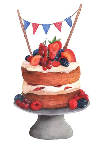 Fruit Cake Watercolor Illustration Print thumb