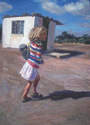 Original Realism Children Paintings by AntheA Delmotte