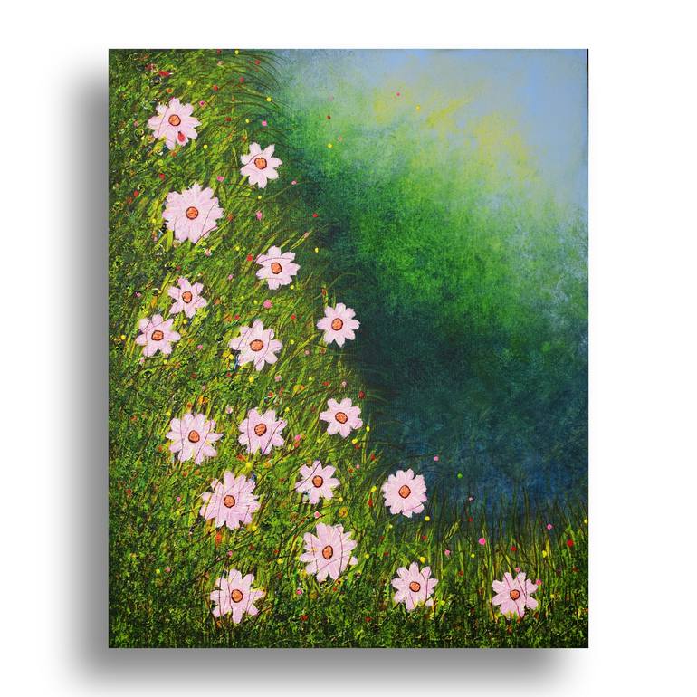 Original Abstract Floral Painting by Jorge Santos