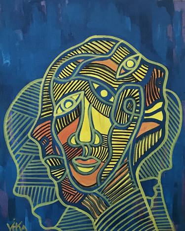 Print of Cubism People Paintings by Danyila Nich