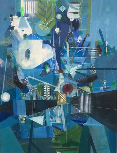 Original Cubism Abstract Paintings by Baptiste Ibar