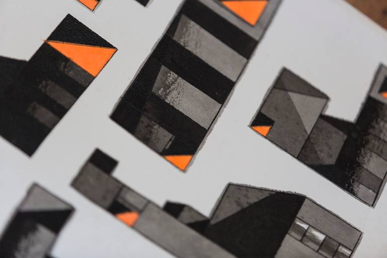 Original Abstract Architecture Painting by Robert Withers