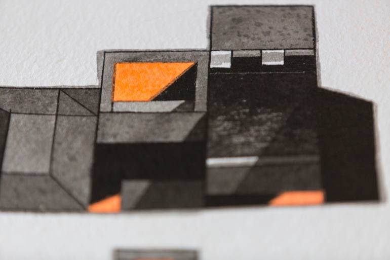 Original Abstract Architecture Painting by Robert Withers