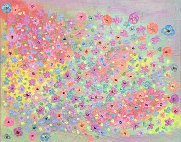 Original Abstract Expressionism Floral Paintings by Mayumi Cruz