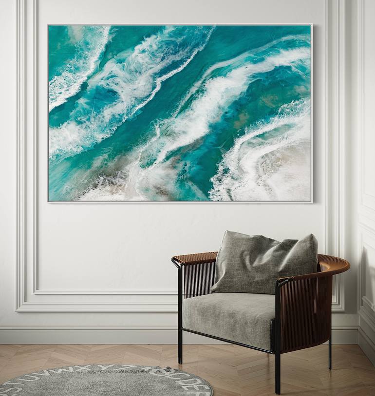 Original Abstract Seascape Printmaking by Martine Vanderspuy