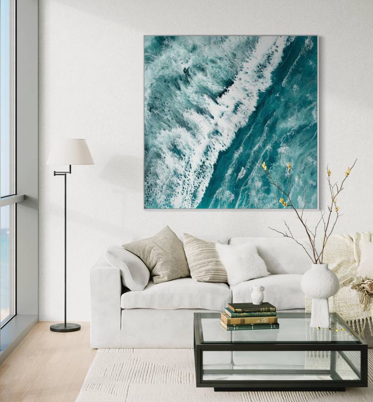 Original Abstract Seascape Printmaking by Martine Vanderspuy