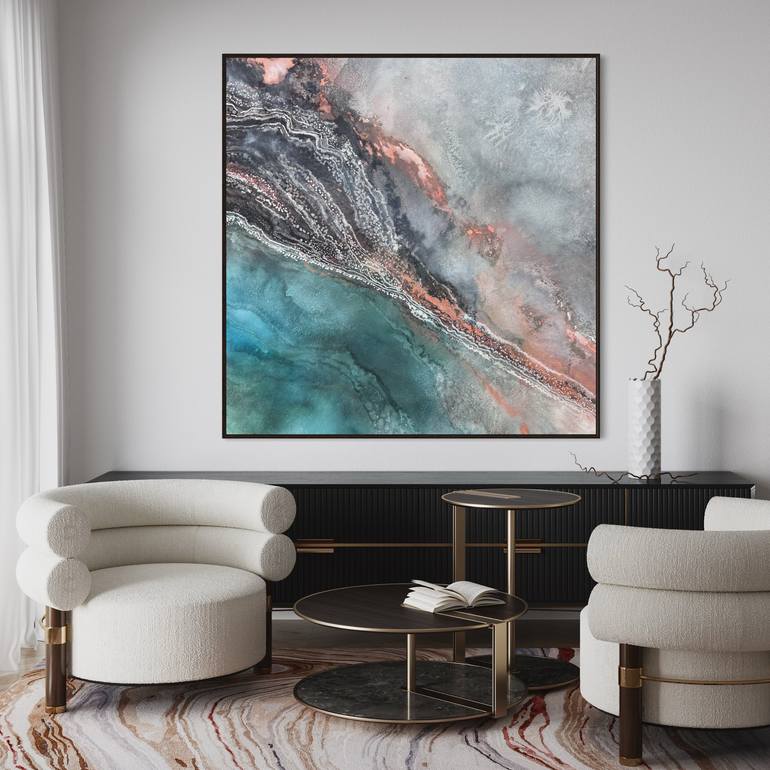 Original Abstract Seascape Painting by Martine Vanderspuy