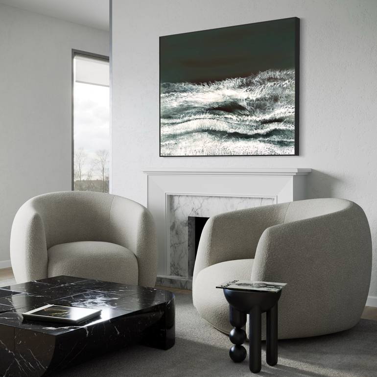 Original Abstract Seascape Painting by Martine Vanderspuy