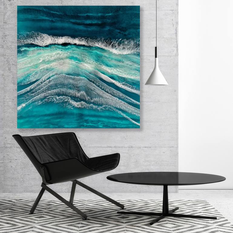 Original Abstract Seascape Painting by Martine Vanderspuy