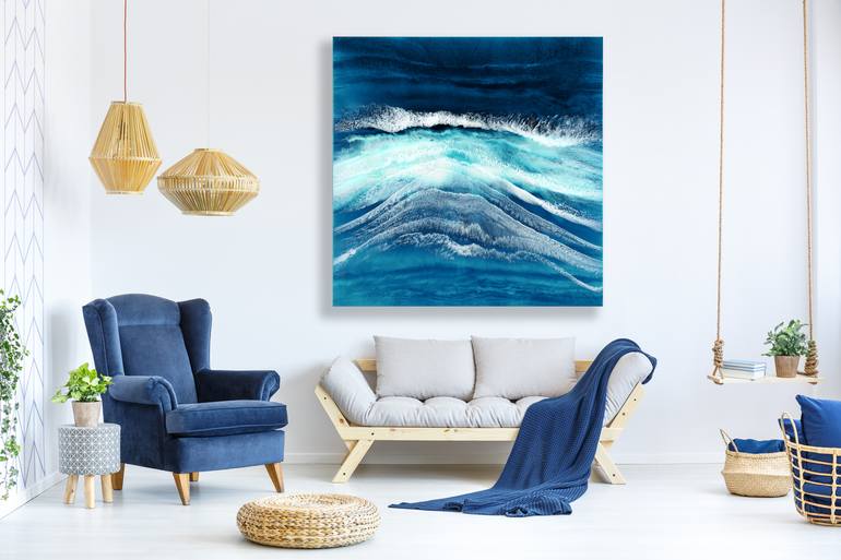 Original Abstract Seascape Painting by Martine Vanderspuy