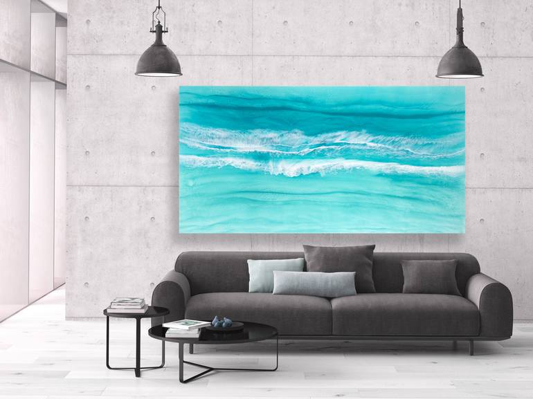 Original Abstract Seascape Painting by Martine Vanderspuy