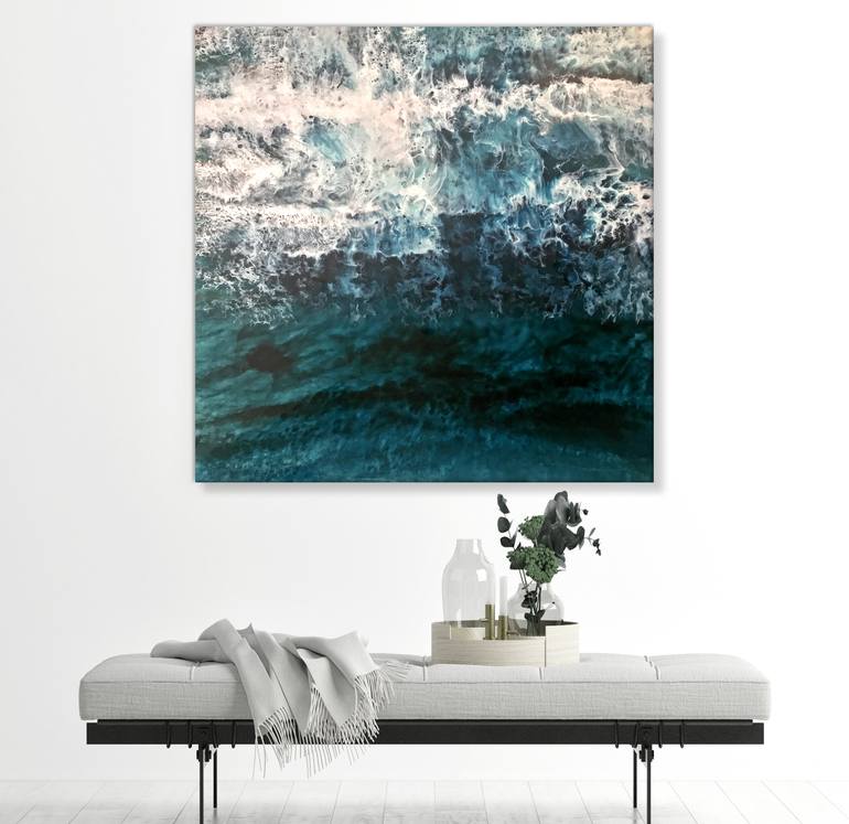 Original Abstract Seascape Painting by Martine Vanderspuy