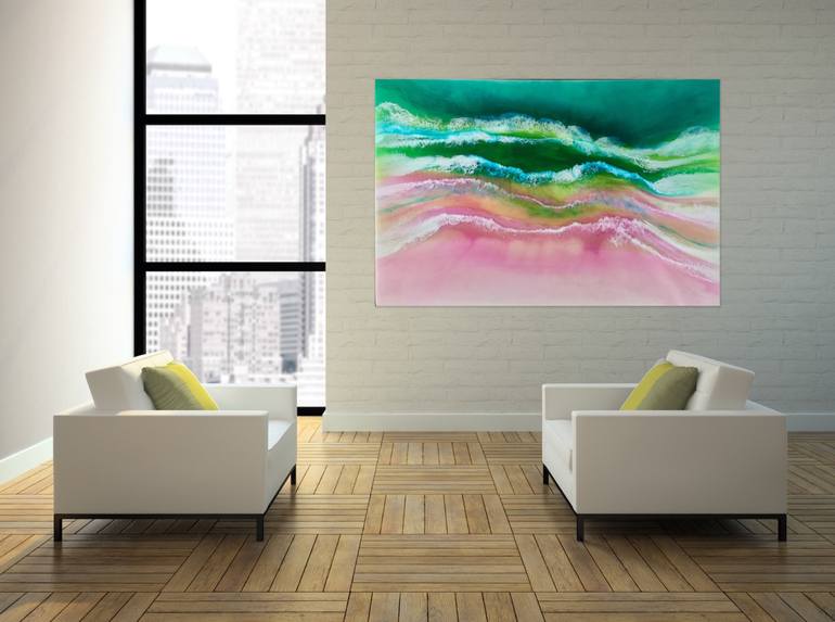 Original Abstract Seascape Painting by Martine Vanderspuy