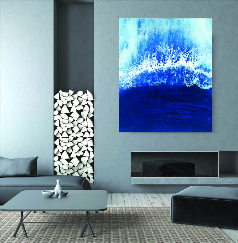 Original Abstract Seascape Painting by Martine Vanderspuy