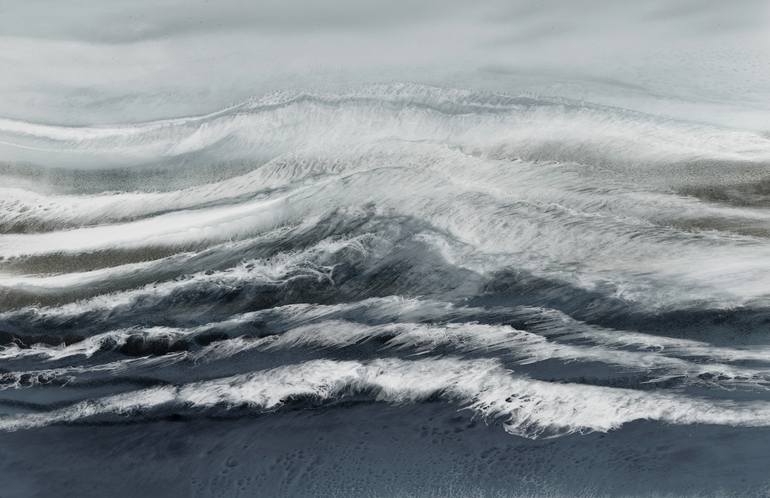 Original Abstract Seascape Printmaking by Martine Vanderspuy