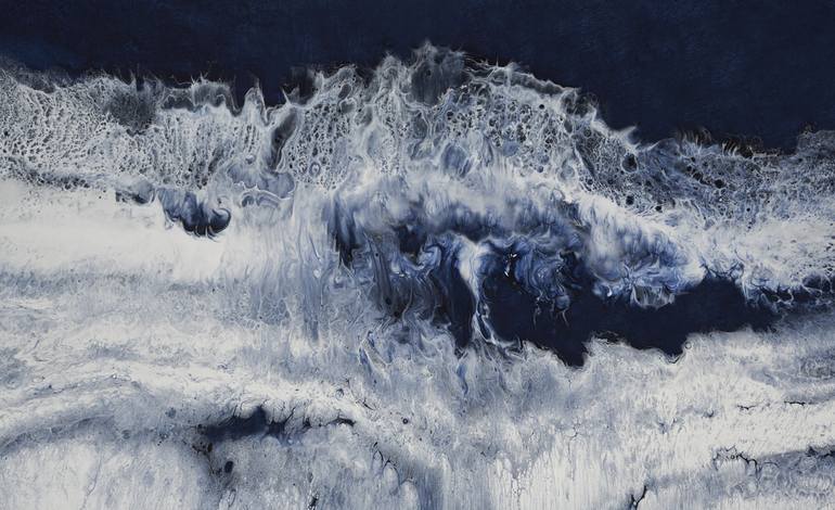 Original Abstract Seascape Printmaking by Martine Vanderspuy