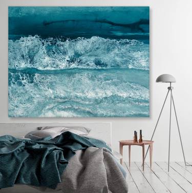 Original Abstract Seascape Printmaking by Martine Vanderspuy