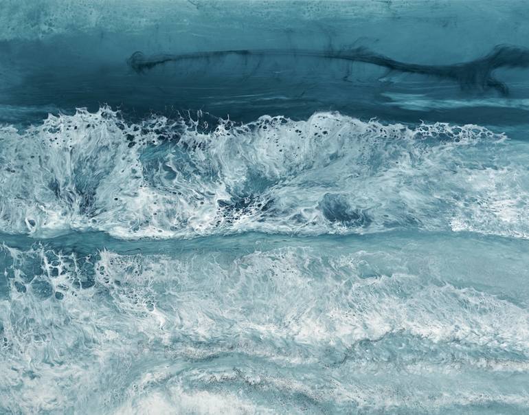 Original Abstract Seascape Printmaking by Martine Vanderspuy