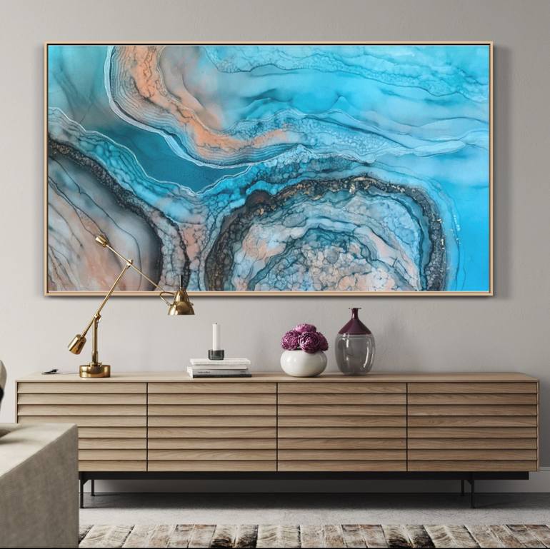 Original Abstract Seascape Painting by Martine Vanderspuy