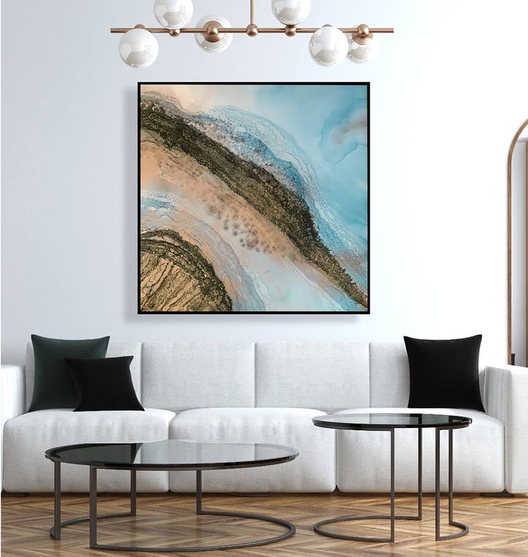 Original Abstract Seascape Painting by Martine Vanderspuy