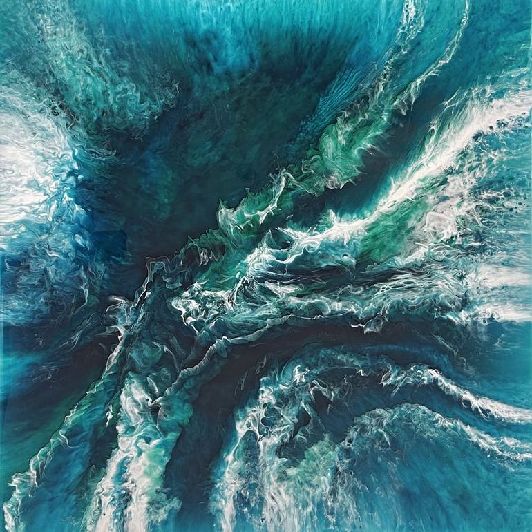 Original Abstract Seascape Painting by Martine Vanderspuy