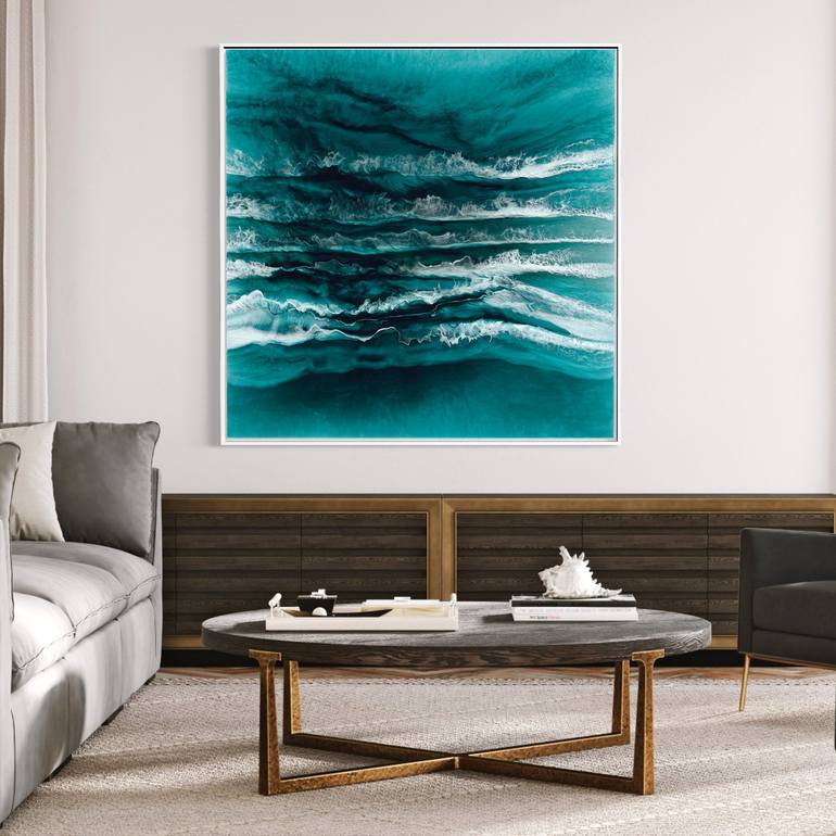 Emerald Ocean Painting by Martine Vanderspuy | Saatchi Art