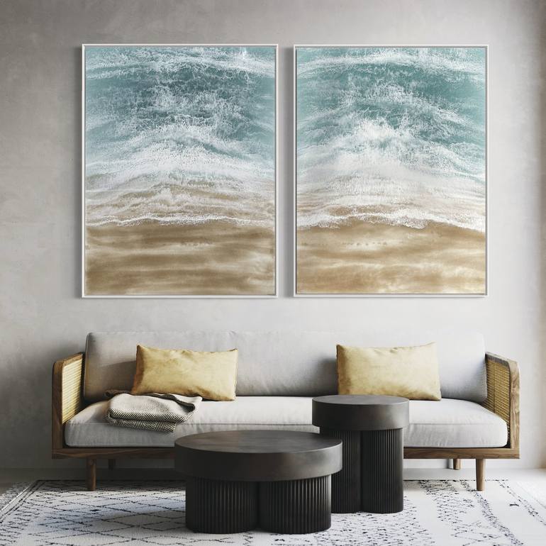 Original Abstract Seascape Painting by Martine Vanderspuy