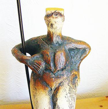 Sentinel Figure - Watching for Serenity - Ceramic Sculpture thumb