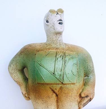 Stargazer Figure - Looking At Andromeda - Ceramic Sculpture thumb