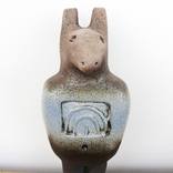 Set - Mythological Animal Headed Egyptian God - Ceramic Sculpture by Dick Martin