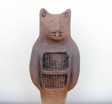 Bastet - Cat Headed Ancient Egyptian Goddess - Ceramic Sculpture thumb