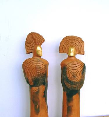 Pair of Noble Figures (Terracotta Burnished & Smoked) thumb