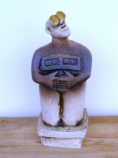 Stargazer Figure - Ceramic Sculpture thumb