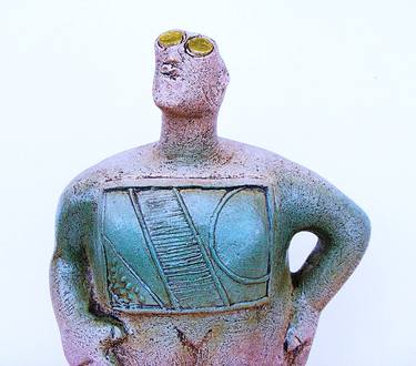 Stargazer Figure - Looking for Mercury - Ceramic Sculpture thumb