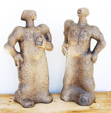 Mythological Giants, Fafner and Fasolt - Ceramic Sculpture (PAIR) thumb