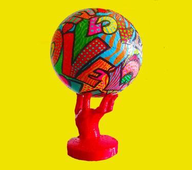 Original Pop Art Abstract Sculpture by Anna Russo Words Art
