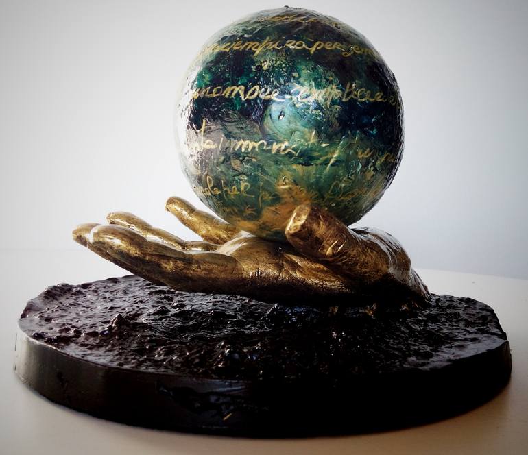 Original Surrealism Abstract Sculpture by Anna Russo Words Art