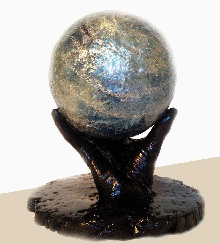 Original Abstract Sculpture by Anna Russo Words Art