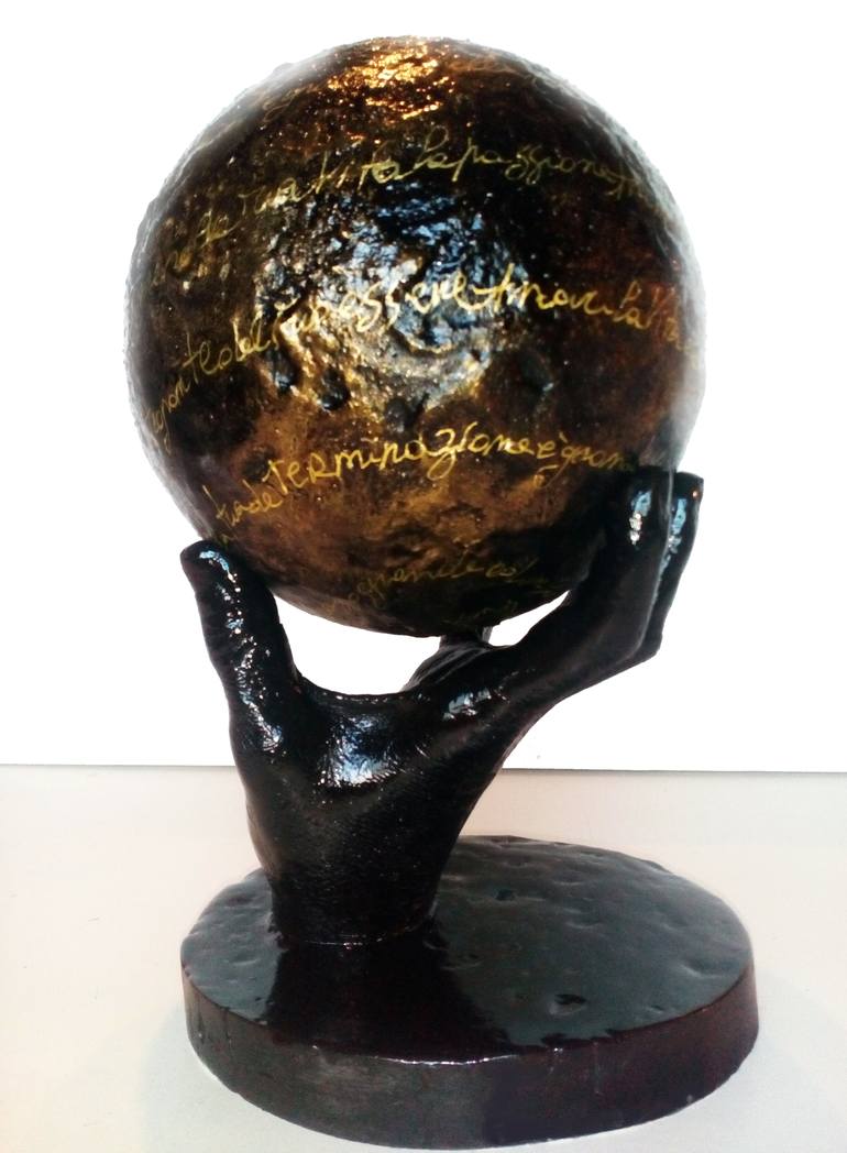 Original Abstract Sculpture by Anna Russo Words Art