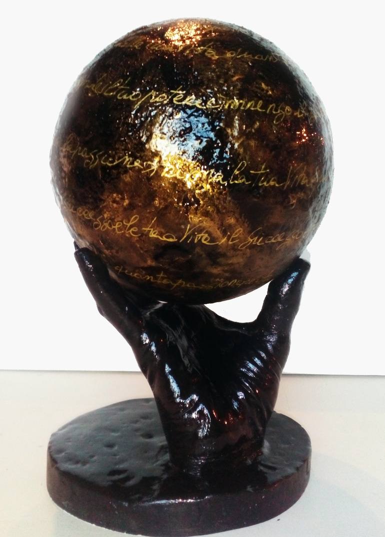 Original Abstract Sculpture by Anna Russo Words Art