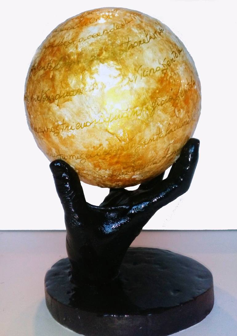 Original Abstract Sculpture by Anna Russo Words Art