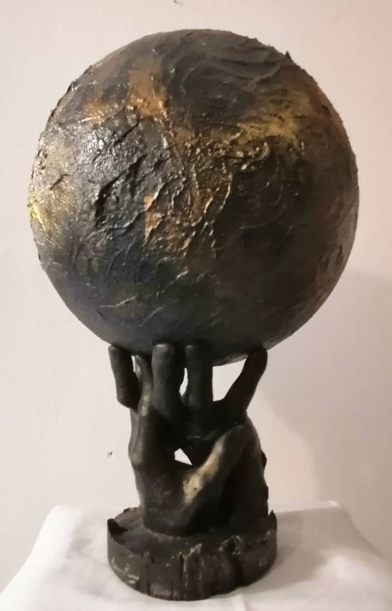 Original Abstract Sculpture by Anna Russo Words Art