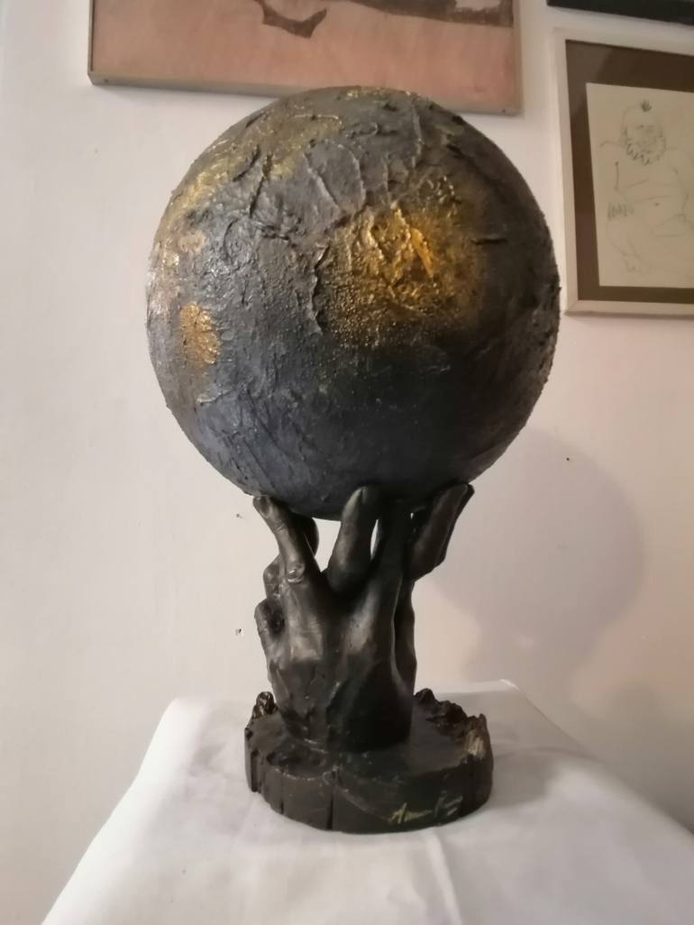 Original Abstract Sculpture by Anna Russo Words Art
